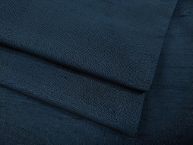 平和屋着物▽男性　紬　単衣　青藍色　正絹　逸品　CAAW2818ut