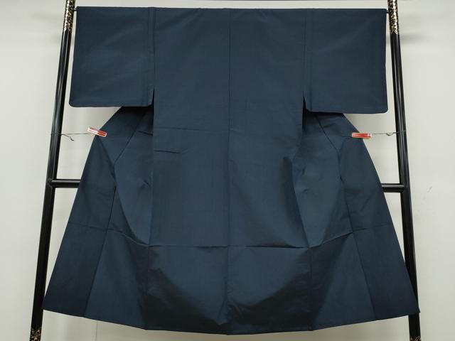 平和屋着物▽男性 本場大島紬 薩摩結城 単衣 留紺色 正絹 逸品 CAAW2830ut