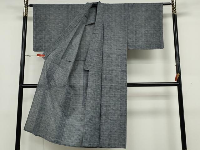 平和屋着物▽男性 小紋 単衣 格子柄 未使用 CAAW2834ut