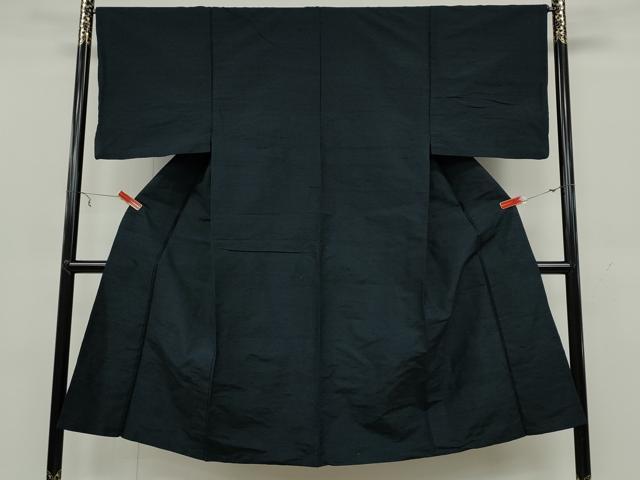 平和屋着物▽男性　紬　単衣　藍鉄色　正絹　逸品　CAAW2837ut_1