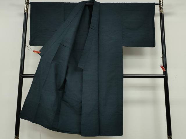 平和屋着物▽男性　紬　単衣　藍鉄色　正絹　逸品　CAAW2837ut_2