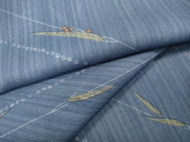 平和屋着物▽小紋　単衣　枝葉文　洗える着物　CAAW2870ut