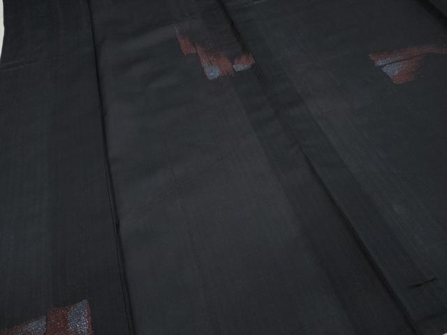 平和屋着物○江戸小紋 角通し 黒地 正絹 逸品 AAAZ0044zg