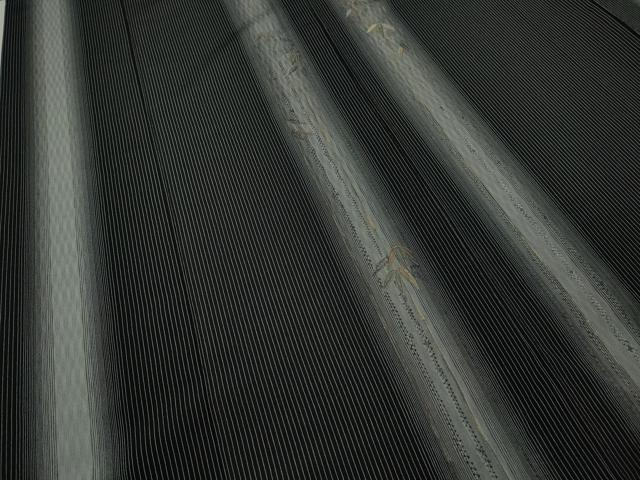 平和屋着物＊夏物 訪問着 紗 刺繍 笹間道 黒地 金彩 正絹 逸品 CAAW2948ut