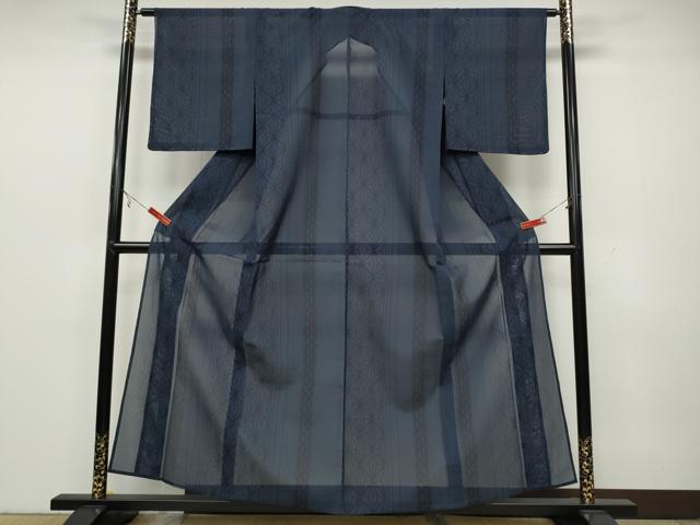 平和屋着物＊夏物　本場大島紬　夏大島　麻の葉間道　正絹　逸品　未使用　CAAW2950ut_1