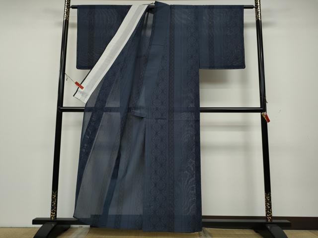 平和屋着物＊夏物　本場大島紬　夏大島　麻の葉間道　正絹　逸品　未使用　CAAW2950ut_2