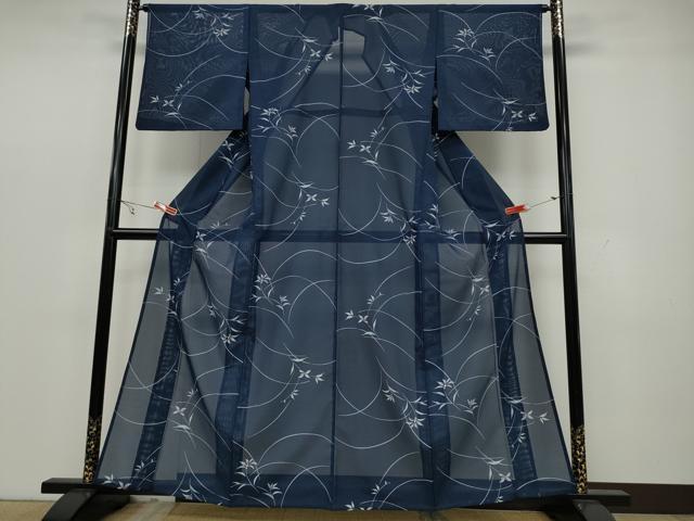 平和屋着物＊夏物　小紋　絽　草花文　洗える着物　CAAW3065ut_1