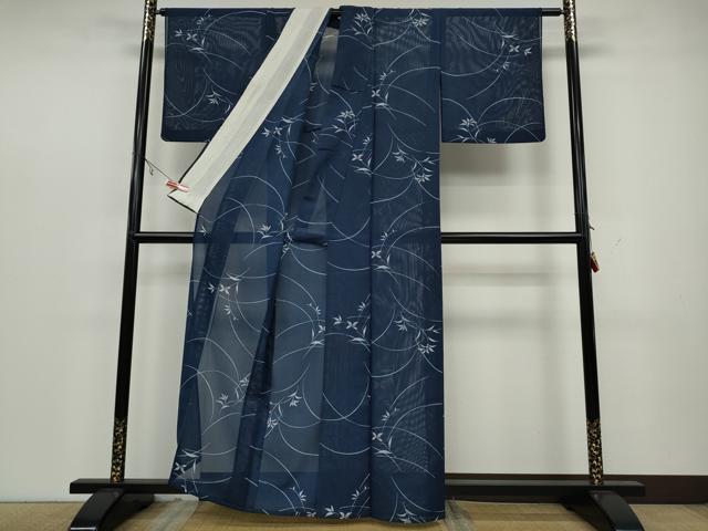 平和屋着物＊夏物　小紋　絽　草花文　洗える着物　CAAW3065ut_2