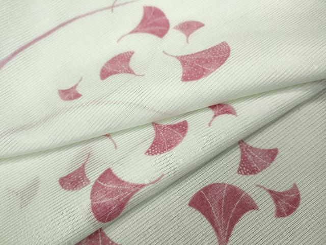 平和屋着物＊夏物　小紋　絽　舞葉文　洗える着物　CAAW3071ut