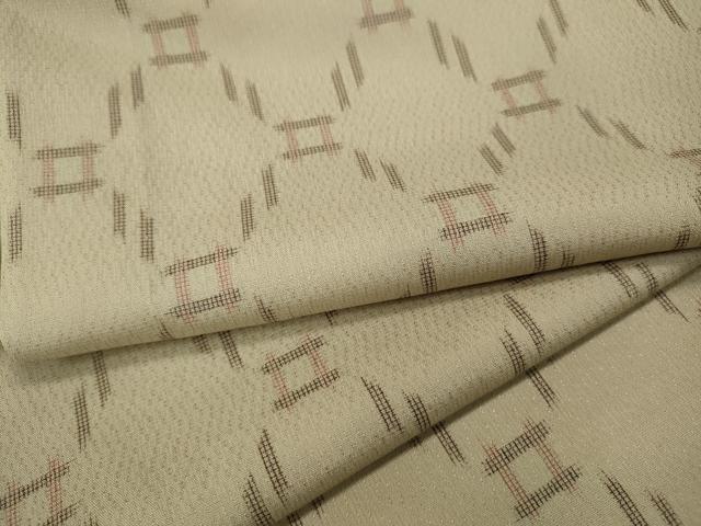 平和屋着物＊夏物　小紋　紗　菱繋ぎ　洗える着物　CAAW3087ut