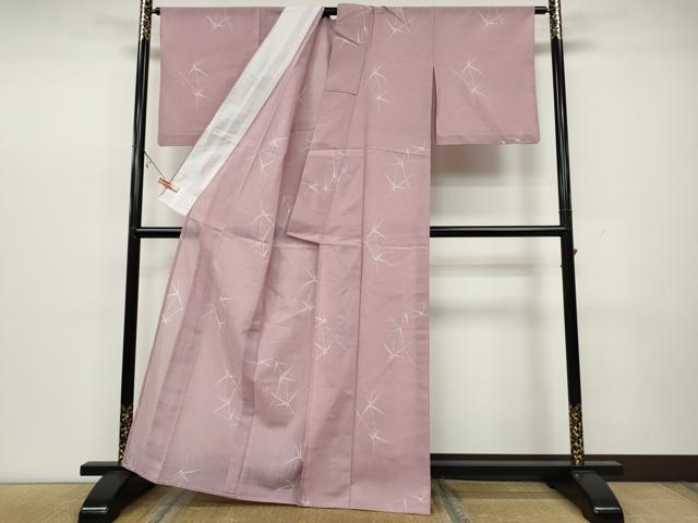 平和屋着物＊夏物　小紋　紗　草花文　洗える着物　CAAW3091ut_2