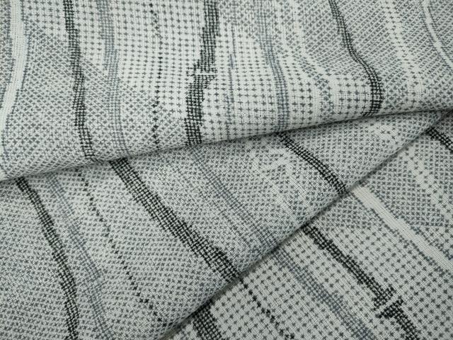 平和屋着物＊夏物　小紋　紗　よろけ縞　洗える着物　CAAW3094ut