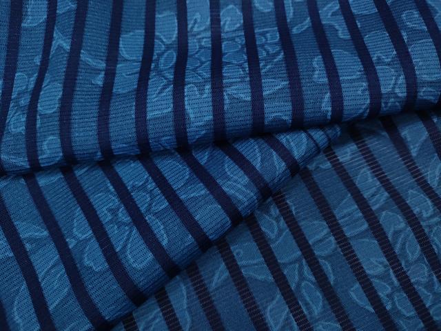 平和屋着物＊夏物　小紋　絽　花鳥間道　洗える着物　CAAW3095ut