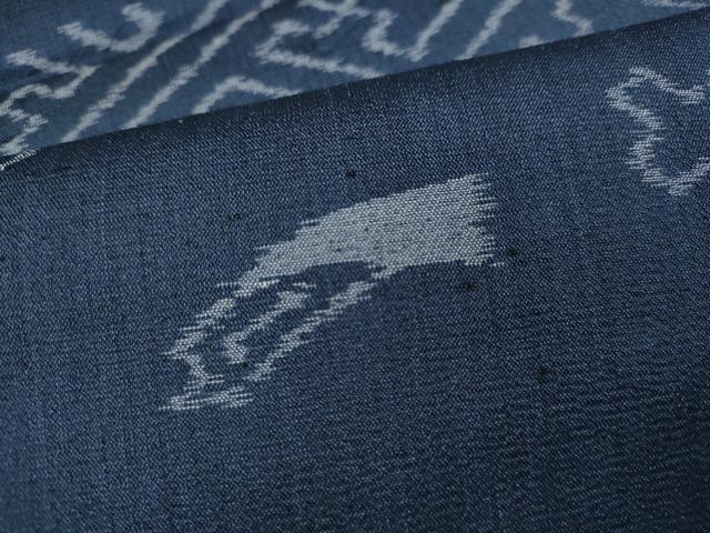 平和屋着物▽本塩沢 単衣 麻の葉文様 正絹 逸品 DAAV9651sf 平和屋着物