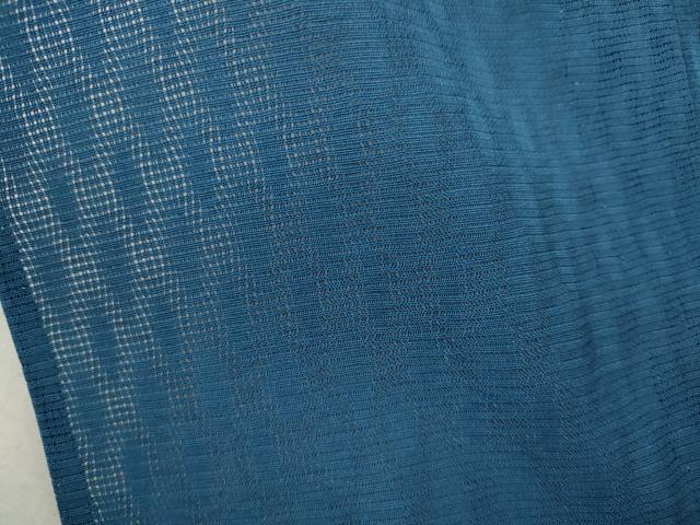平和屋着物＊夏物 色無地 立涌紋紗 藍色 正絹 逸品 CAAW3122ut