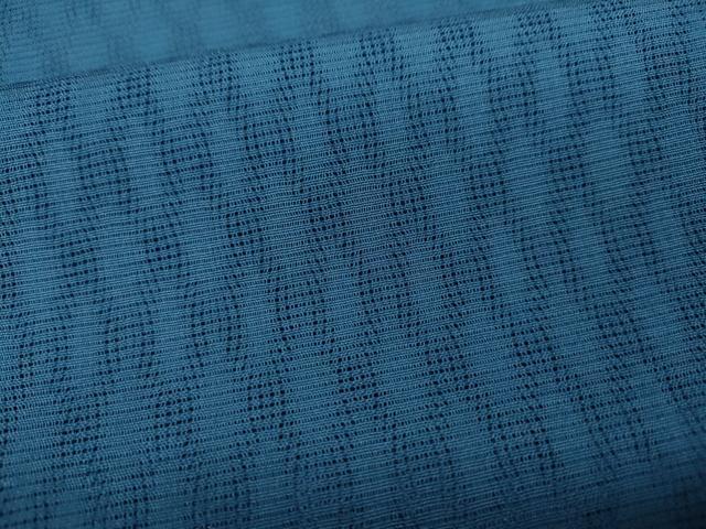 平和屋着物＊夏物　色無地　立涌紋紗　藍色　正絹　逸品　CAAW3122ut