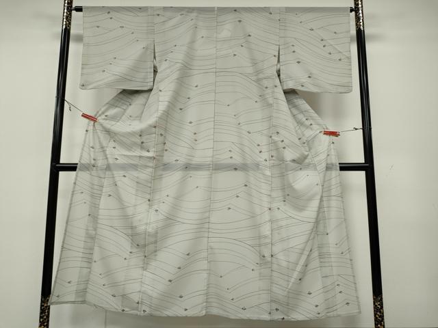 平和屋着物＊夏物　小紋　絽　吉祥花文　洗える着物　CAAW3132ut_1