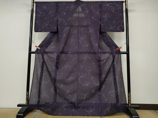 平和屋着物＊夏物　小紋　絽　舞花文　洗える着物　CAAW3133ut_1