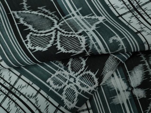 平和屋着物＊夏物　小紋　紗　舞蝶花唐草間道　洗える着物　CAAW3136ut