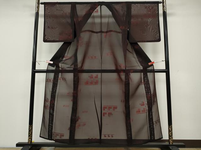 平和屋着物＊夏物 小紋 紗 吉祥文 正絹 逸品 CAAW3149ut