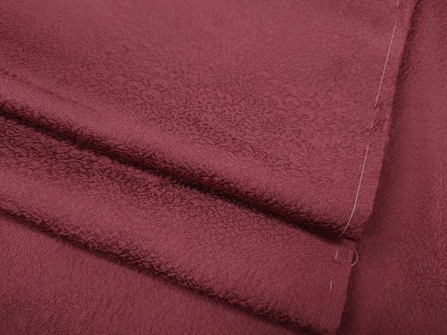 平和屋着物●上質な色無地　草花地紋　中紅色　正絹　逸品　未使用　CAAW3152ut