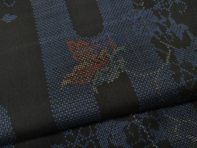 平和屋着物○本場大島紬 7マルキ エ霞花文 正絹 逸品 CAAW3159ut