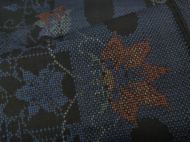 平和屋着物○本場大島紬 7マルキ エ霞花文 正絹 逸品 CAAW3159ut