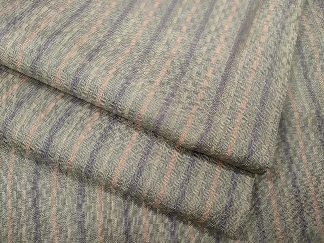 平和屋着物●上質な紬　市松綾織　縞　正絹　逸品　CAAW3169ut