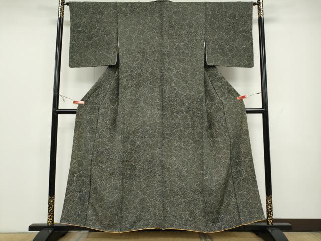 平和屋着物●上質な小紋　楓尽くし　黒地　正絹　逸品　CAAW3186ut 平和屋着物○上質な小紋 楓尽くし 黒地 正絹 逸品 CAAW3186ut