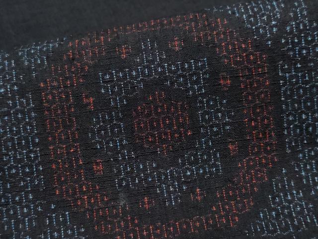 平和屋着物○結城紬 80亀甲 吉祥花文 正絹 逸品 CAAW3616vf