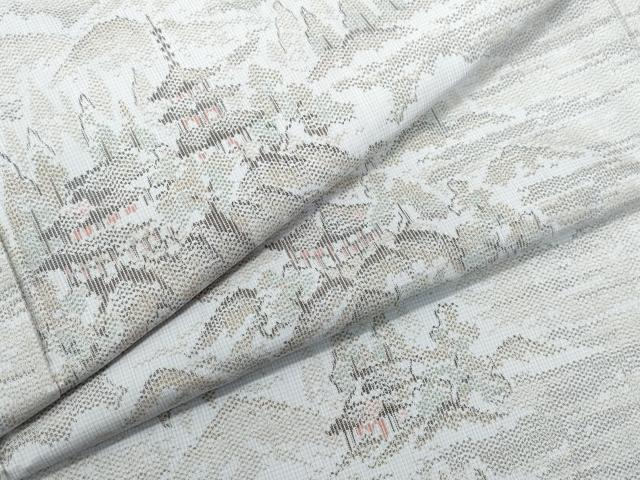 平和屋着物●上質な紬　京風景草木文　正絹　逸品　CAAW3618vf