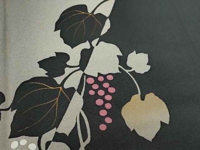 平和屋着物○訪問着 友禅 作家物 葡萄蔦の葉文 暈し