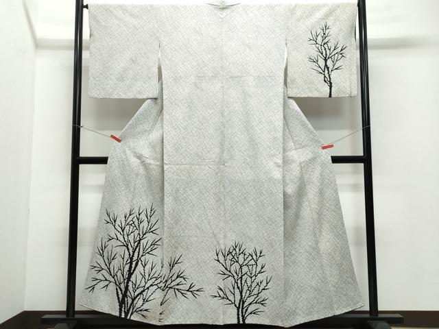 平和屋着物●本疋田絞り　訪問着　草木文　黒地　正絹　逸品　CAAW3633vf