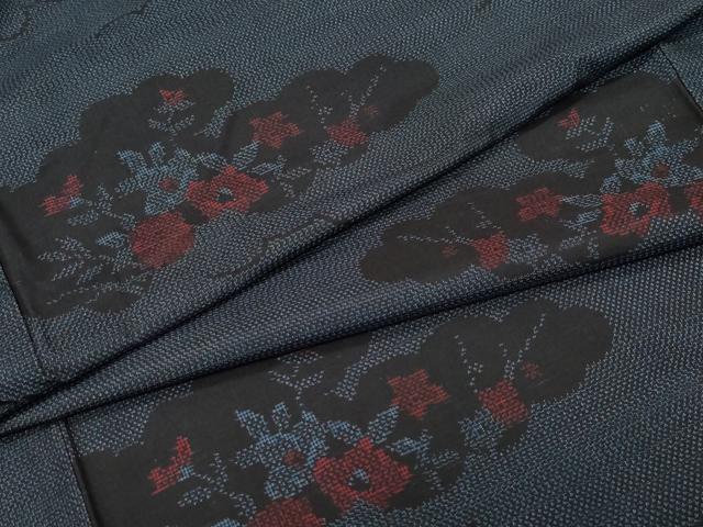 平和屋着物●本場大島紬　9マルキ　雲取り草花文　正絹　逸品　CAAW3656vf