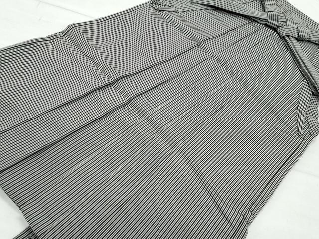 平和屋着物●男性　行灯袴　草木染　舞鶴平　諏訪　縞　正絹　逸品　CAAW3675vf