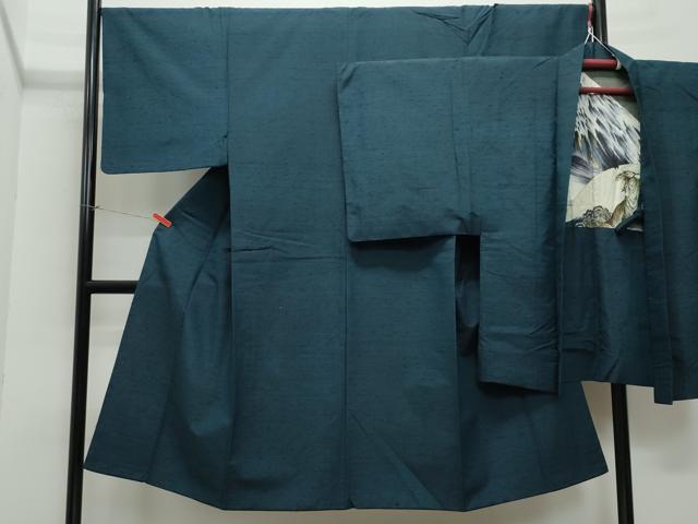 平和屋着物●男性　紬　髭紬羽織セット　百入茶色　正絹　逸品　CAAW3684vf