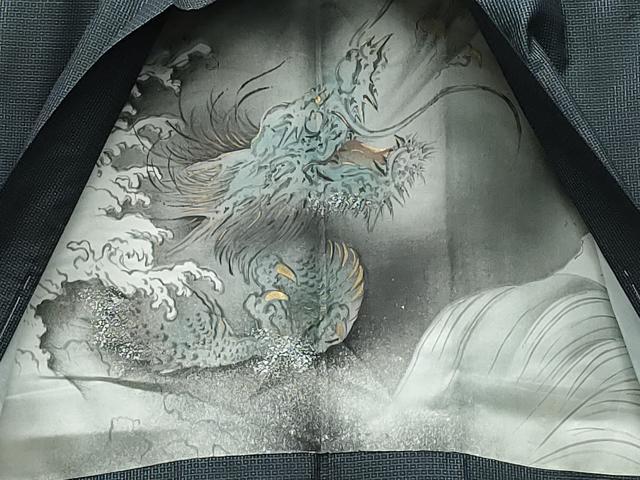 平和屋着物○男性 本場大島紬 アンサンブル 80亀甲 総詰め 正絹 逸品  