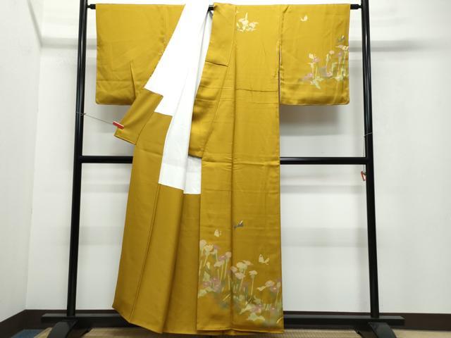 平和屋着物○訪問着 舞蝶人物草花文 金彩 正絹 逸品 CAAW3697vf