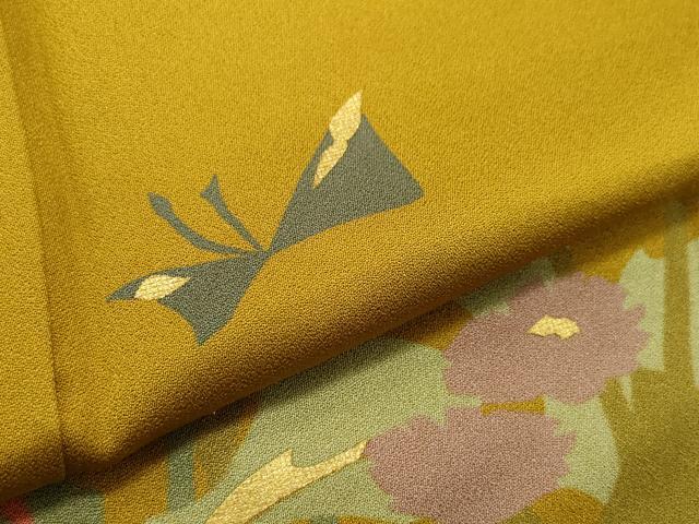 平和屋着物○訪問着 舞蝶人物草花文 金彩 正絹 逸品 CAAW3697vf