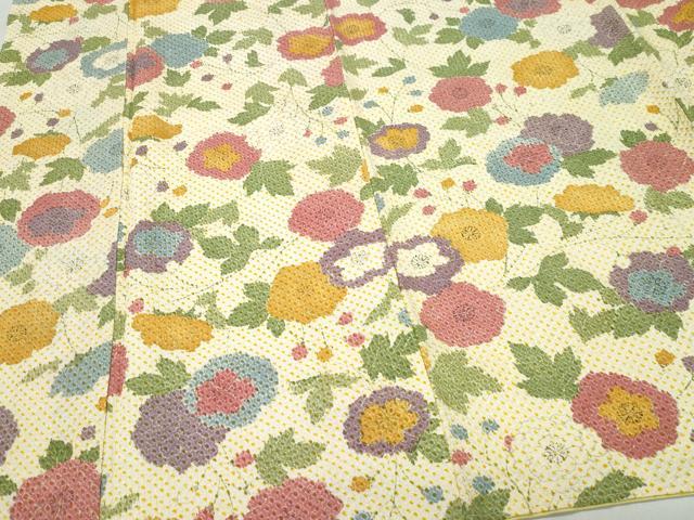 平和屋着物●上質な小紋　総絞り　草花文　正絹　逸品　CAAW3702vf 平和屋着物○上質な小紋 総絞り 草花文 正絹 逸品 CAAW3702vfの通販は