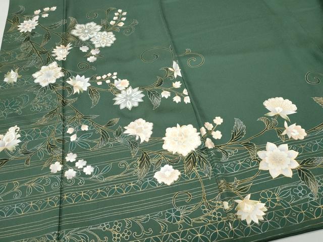 平和屋着物●訪問着　更紗花唐草文　金銀彩　正絹　逸品　CAAW3705vf 平和屋着物○訪問着 更紗花唐草文 金銀彩 正絹 逸品 CAAW3705vf