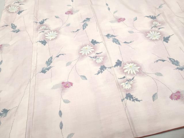 平和屋着物○本場大島紬 草花文 正絹 逸品 CAAW3706vf