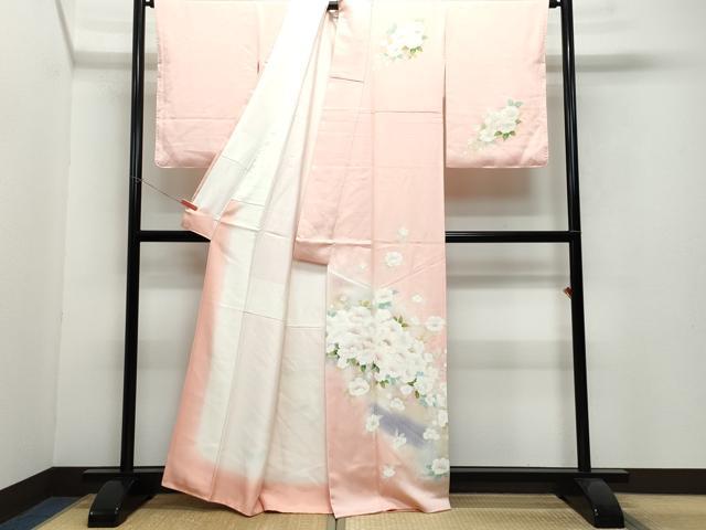 平和屋着物▽訪問着 単衣 草花シルエット 正絹 逸品 DAAS0171az