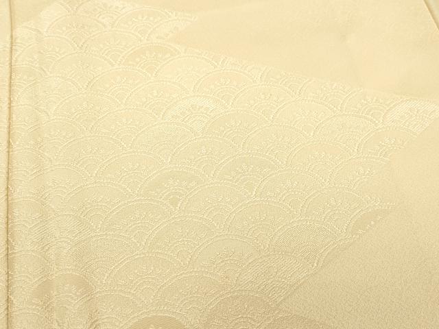 平和屋着物○色留袖 色無地 青海波地紋 淡香色 正絹 逸品 CAAW3747vfの