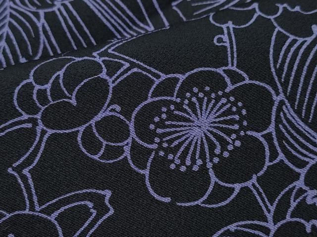 平和屋着物●上質な小紋　水野正夫　草花文　黒地　正絹　逸品　CAAW3750vf 平和屋着物○上質な小紋 水野正夫 草花文 黒地 正絹 逸品 CAAW3750vf