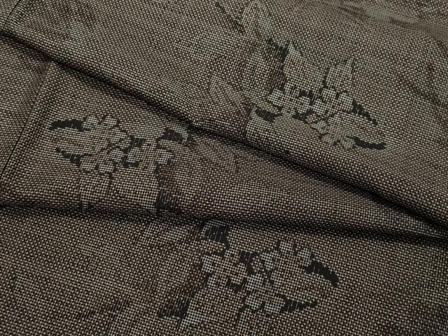 平和屋着物●本場大島紬　9マルキ　草花文　正絹　逸品　CAAW3767vf