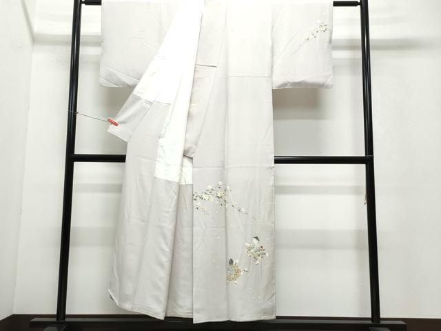 平和屋着物○訪問着 手描き 梟 フクロウ 正絹 逸品 AAAY1569np