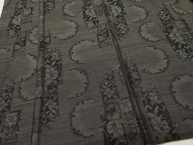 平和屋着物○本場大島紬 雪輪草花文 やまと誂製 正絹 逸品 CAAW3782vf