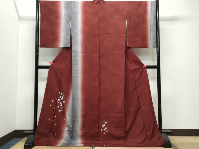 平和屋着物●訪問着　枝桜　暈し染め　金彩　やまと誂製　正絹　逸品　CAAW3801vf