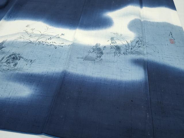 平和屋着物○訪問着 作家物 紬地 鳥獣戯画 正絹 逸品 CAAW3810vf 2025